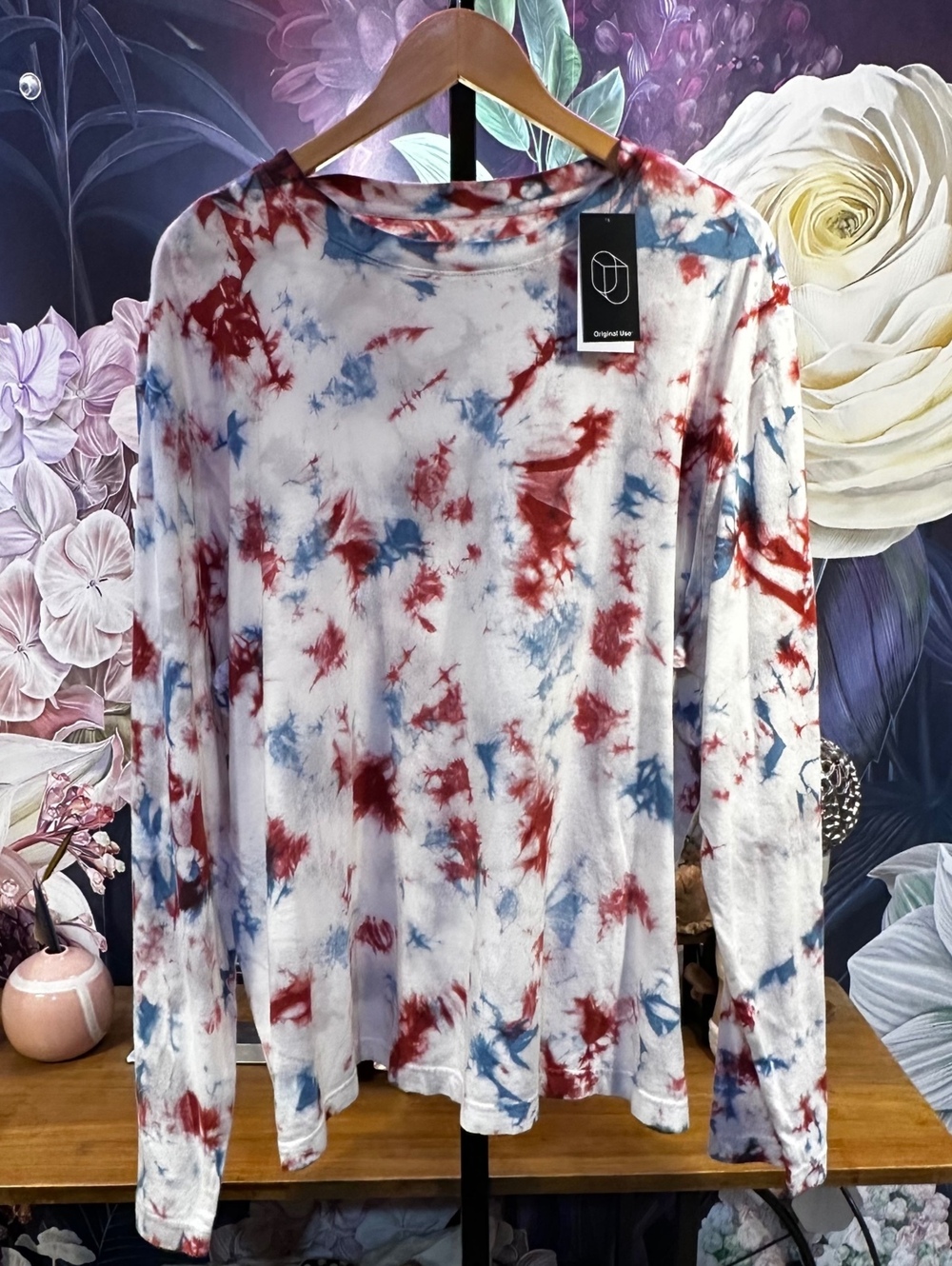 Original Use XL 100% Cotton Long Sleeve Tie-Dye Shirt Streetwear Grunge Edgy NWT